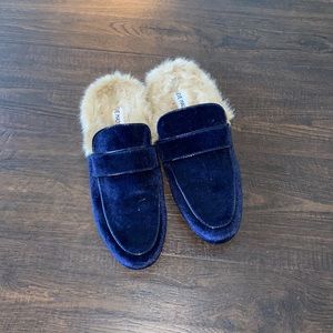 Steve Madden Kaden Suede FauxFur Loafer Slides